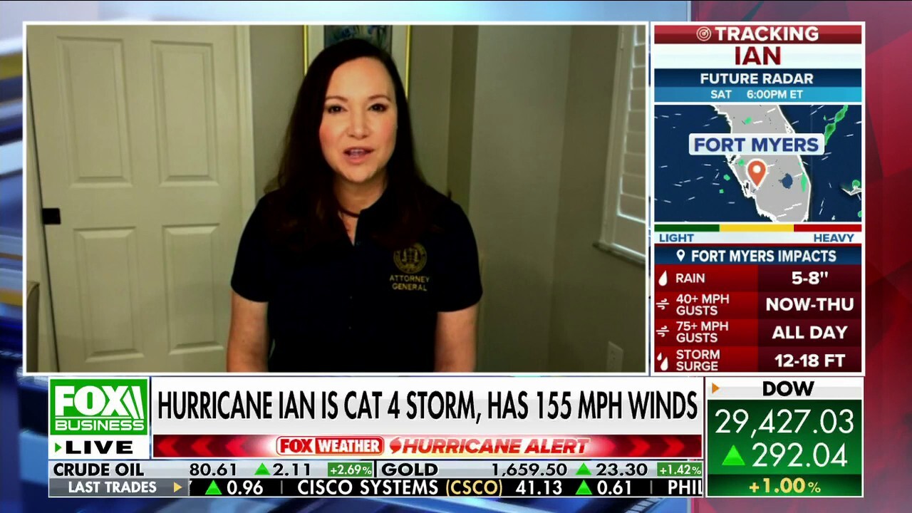 Florida Attorney General Ashley Moody discusses how the state is trying to keep residents safe during and after the storm on 'Varney & Co.'