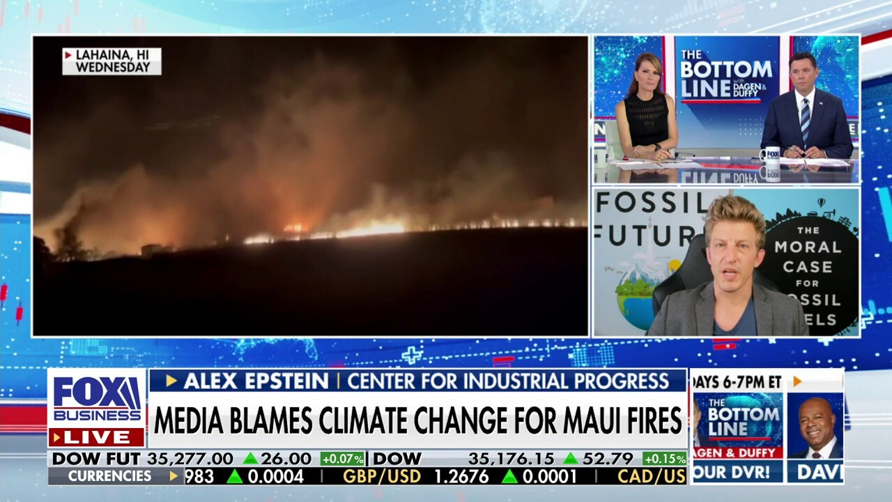 Center for Industrial Progress' Alex Epstein reacts to the media blaming the Maui wildfires on climate change on 'The Bottom Line.'