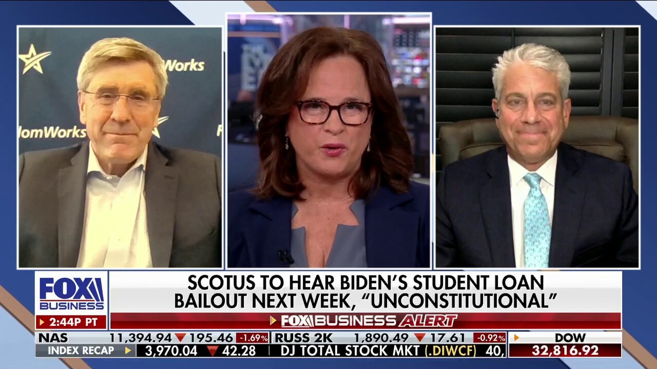 Former economic advisor to President Trump Steve Moore and Macro Trends Advisors founding partner Mitch Roschelle weigh in on the Supreme Court hearing Biden's student loan case next week on 'The Evening Edit.'