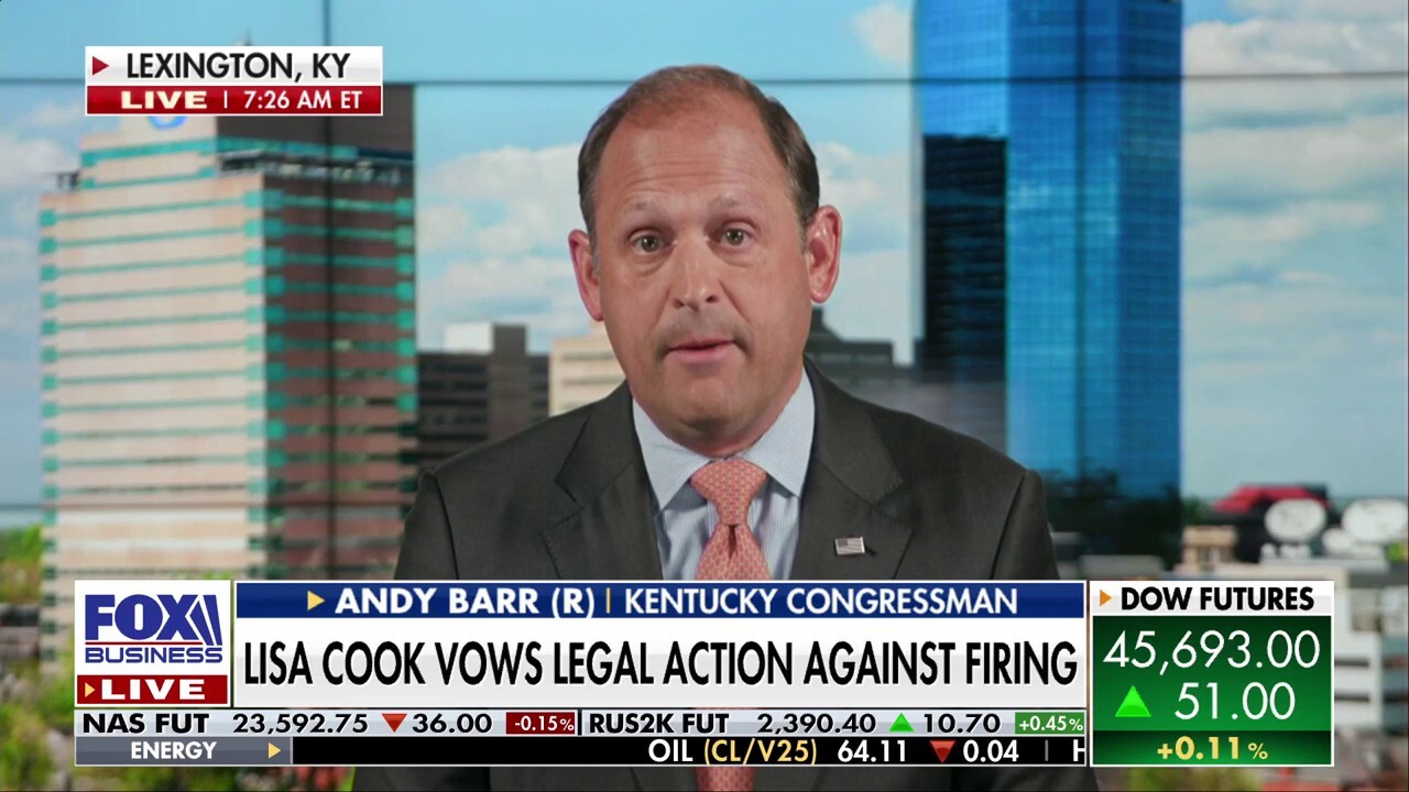 Rep. Andy Barr backs Fed gov Lisa Cook's firing: 'Total lack of accountability'