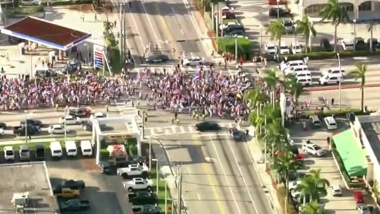 Pro-Cuban protestors flood Miami streets demanding Biden take action