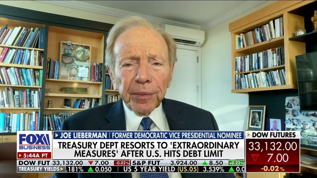 Former Connecticut Sen. Joe Lieberman (I) discusses the Pentagon's announcement of a $2.5 billion aid package to Ukraine and the measures enacted by the Treasury after the U.S. hit the debt limit.