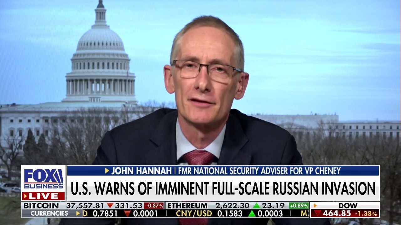 Former national security adviser for VP Cheney John Hannah discusses what the U.S. and other European countries could do to deter Russia from moving farther into Ukraine on ‘Fox Business Tonight.’