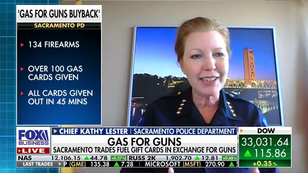 Sacramento Police Department Chief Kathy Lester says other departments nationwide have reached out about how to start gas gift card exchanges for guns.