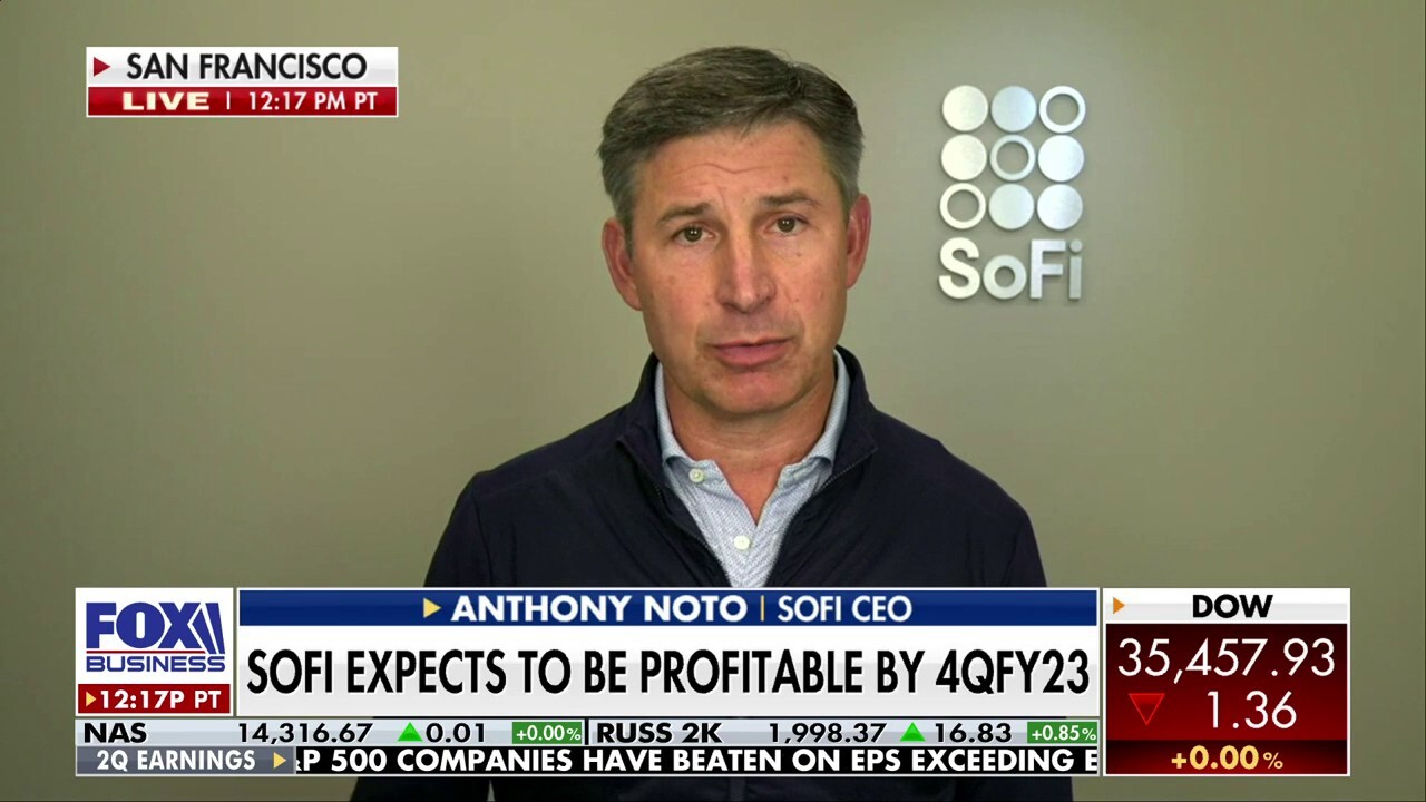 SoFi CEO Anthony Noto discusses the growth of the personal finance segment and how a recession could impact business on 'The Claman Countdown.'