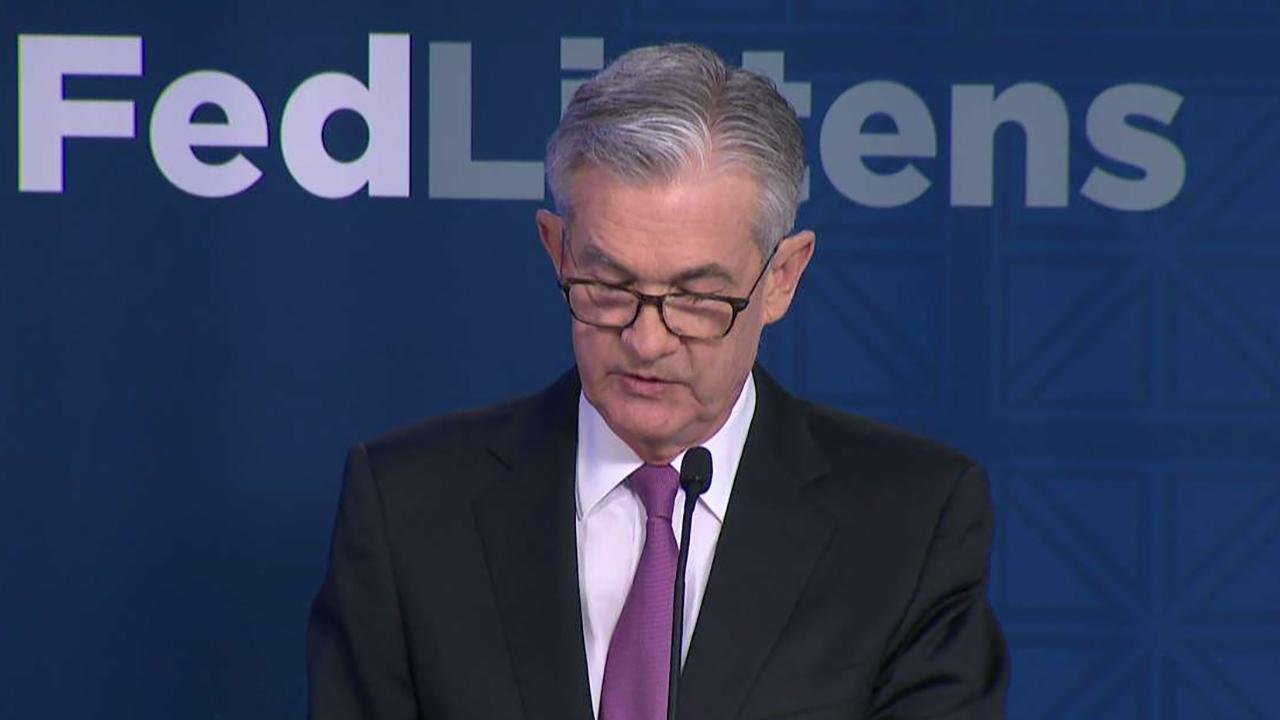 Jerome Powell speaks at a monetary policy event | Fox Business Video