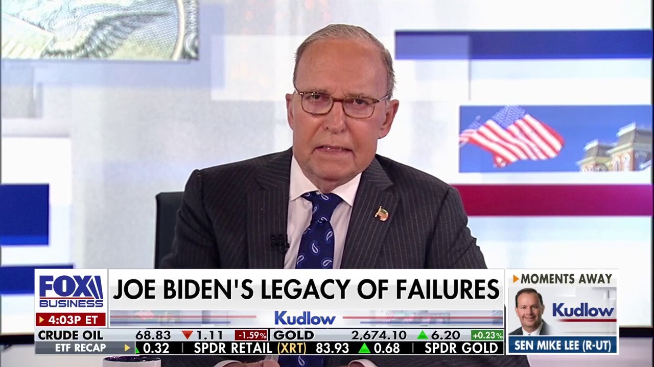  FOX Business host Larry Kudlow calls out President Biden's failed policies ahead of his Oval Office exit on 'Kudlow.'