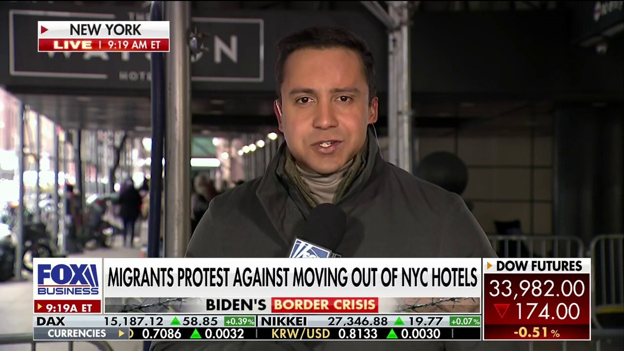Migrants continue to protest removal from posh NYC hotel
