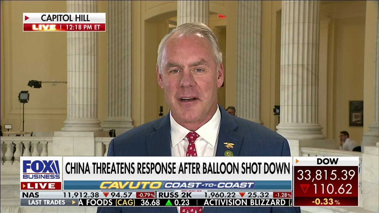 Former U.S. Secretary of the Interior Rep. Ryan Zinke reacts to China threatening a response to the U.S. shooting down its spy flight on 'Cavuto: Coast to Coast.'