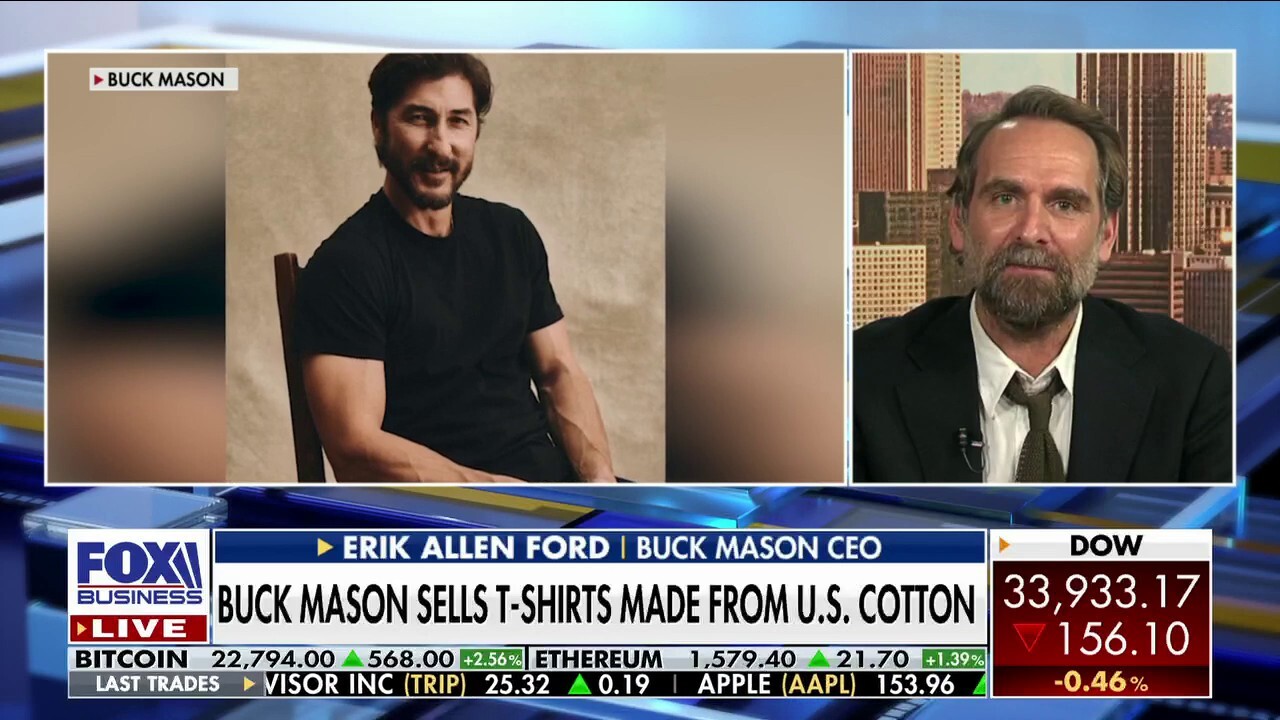 Buck Mason CEO Erik Allen Ford joined ‘Varney & Co.’ to share his business philosophy in producing t-shirts strictly made from U.S.-grown cotton. 