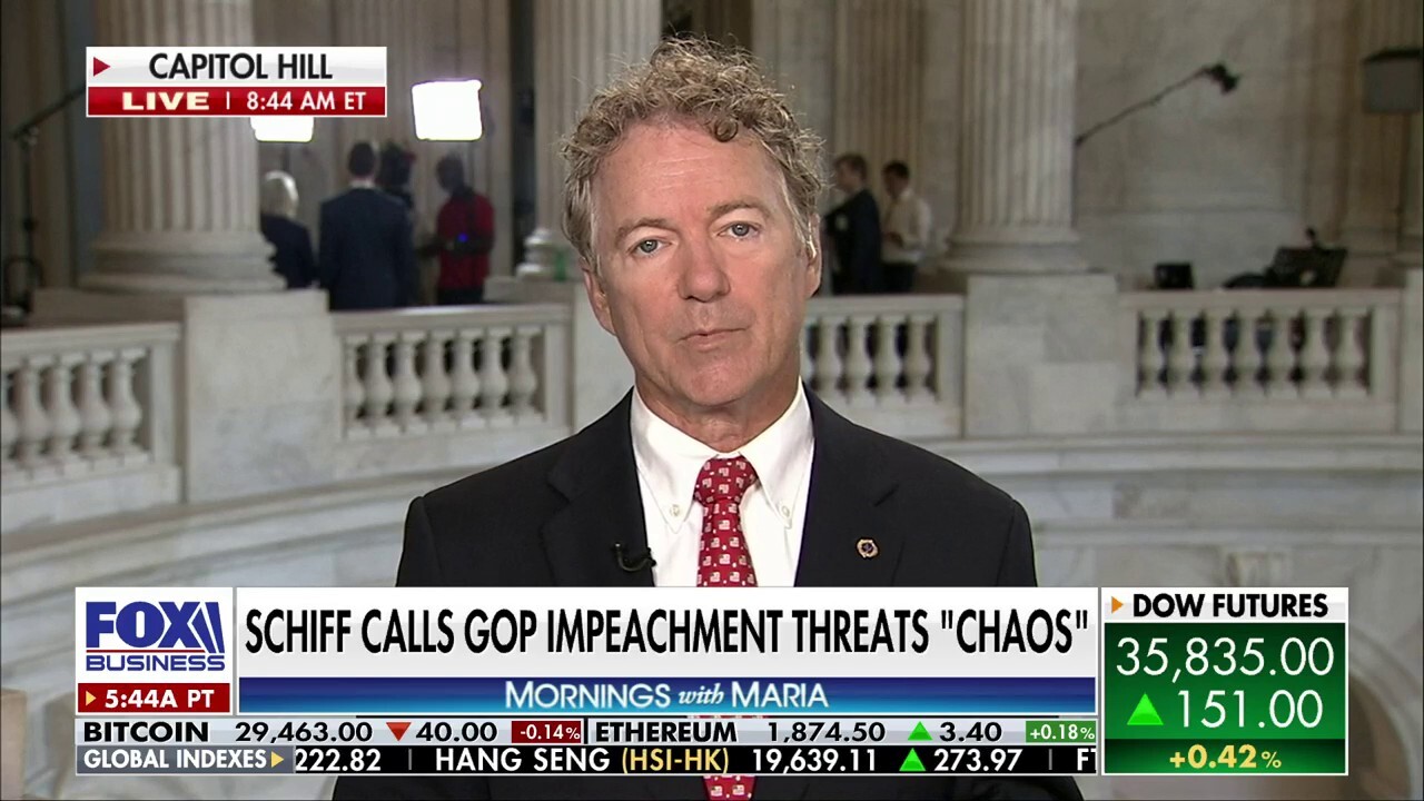 Senate Health Committee member Rand Paul, R-Ky., joins ‘Mornings with Maria’ to discuss Speaker McCarthy’s recent impeachment threat against President Biden.