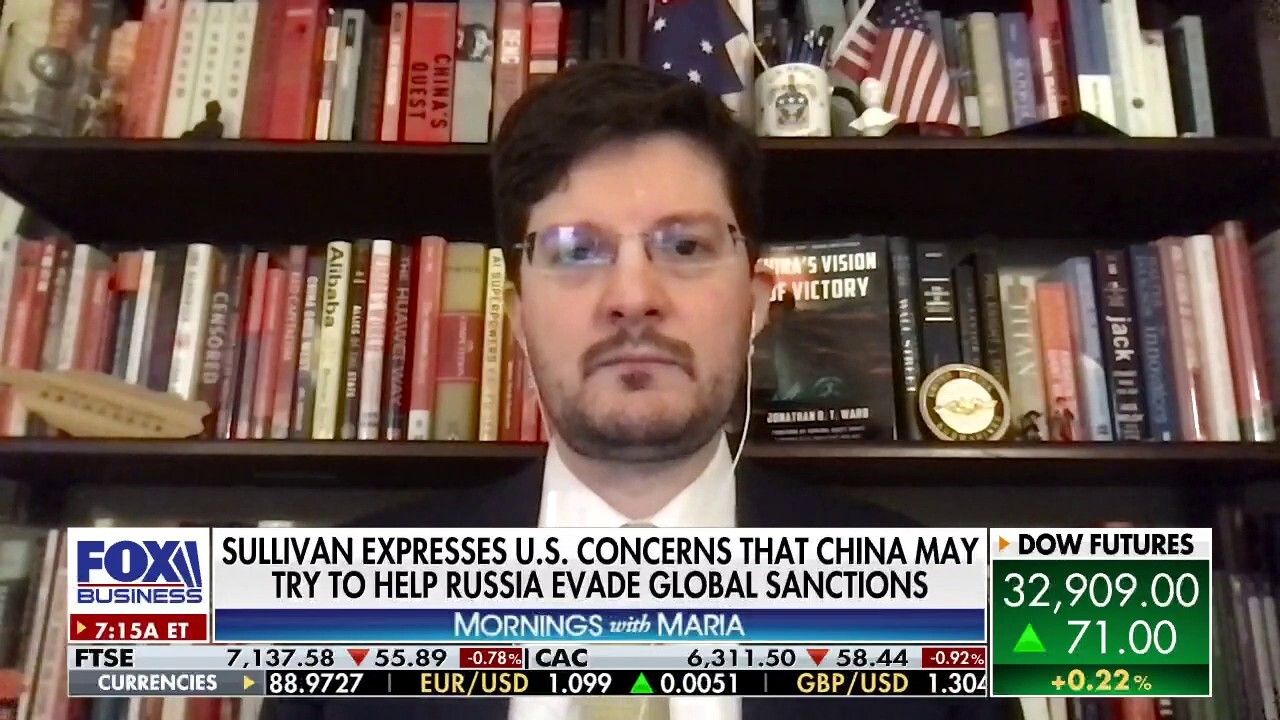 Jonathan D.T. Ward of the Atlas Organization joins 'Mornings with Maria' to share his thoughts on U.S. sanctions against China amid their support for Russia.