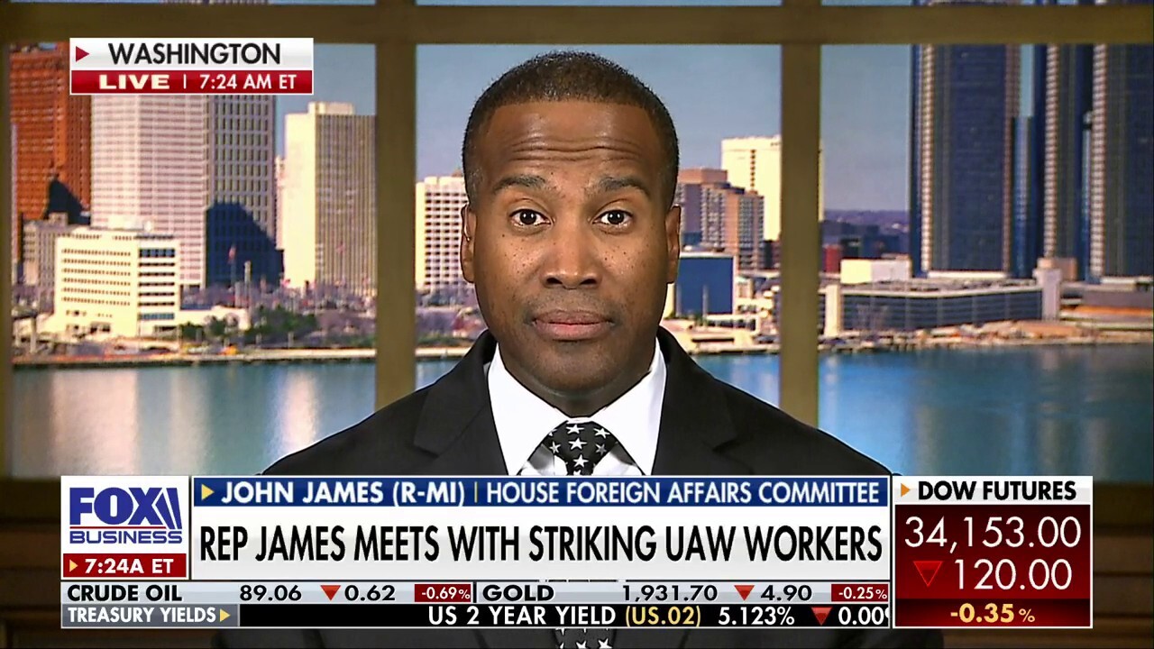 Biden visiting UAW strikers because he's 'terrified of being upstaged' by Trump: Rep. John James 