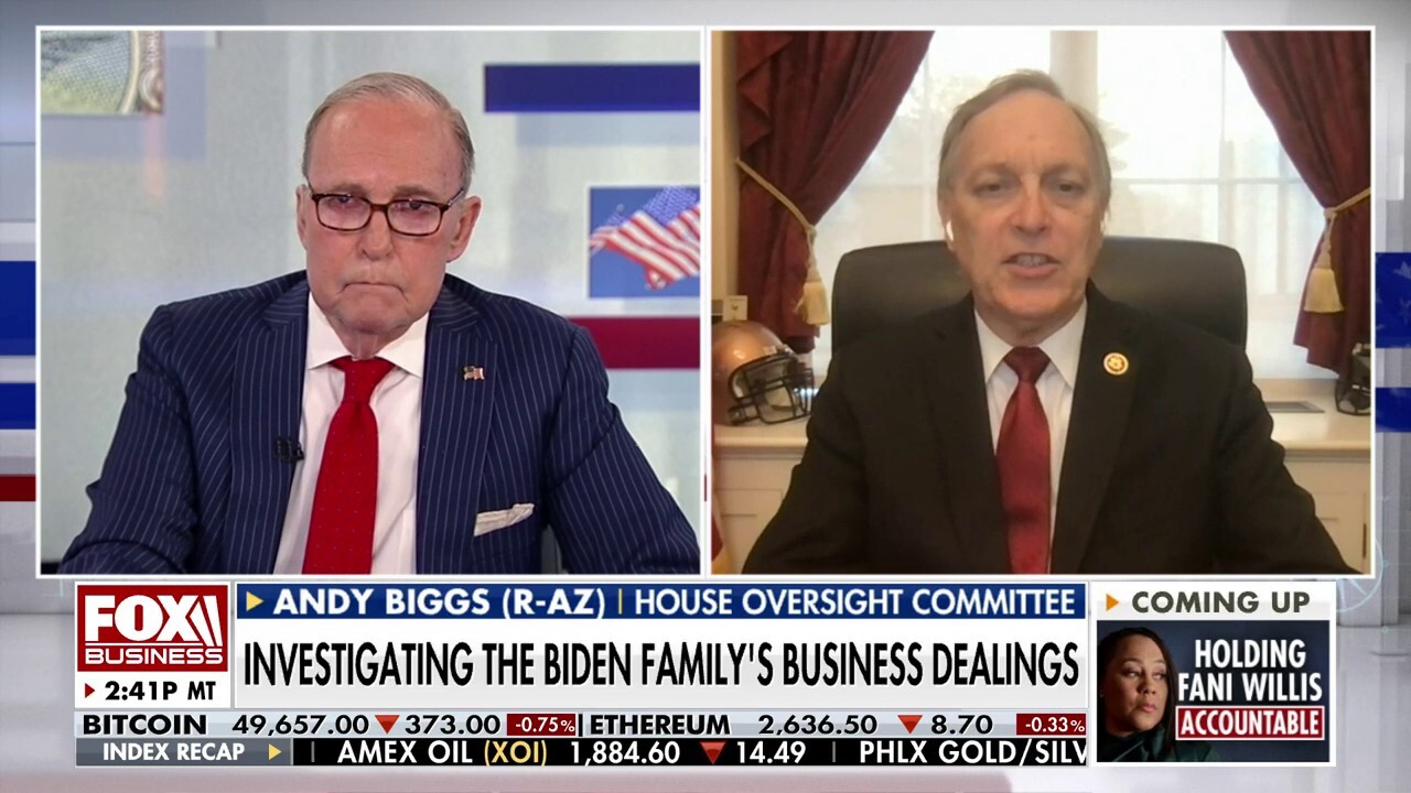 House Oversight Committee's Rep. Andy Biggs, R-Ariz., discusses the questioning of the first son's former associate on 'Kudlow.'