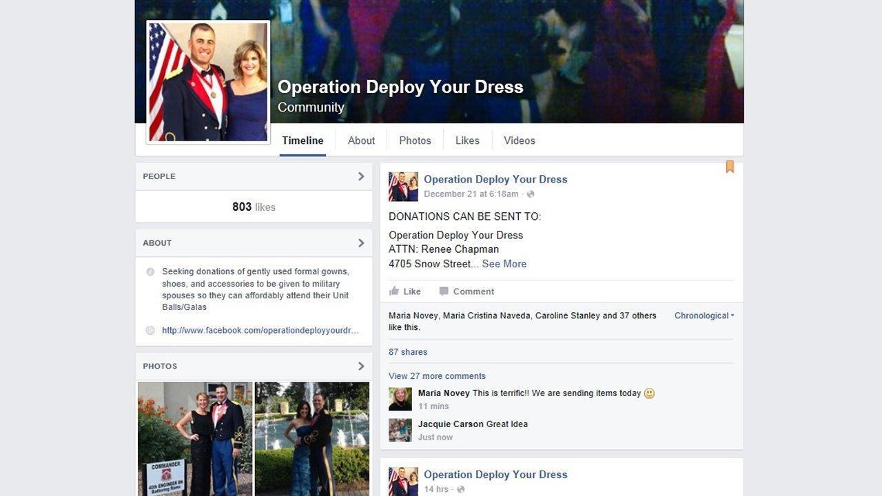 Donating dresses to military spouses