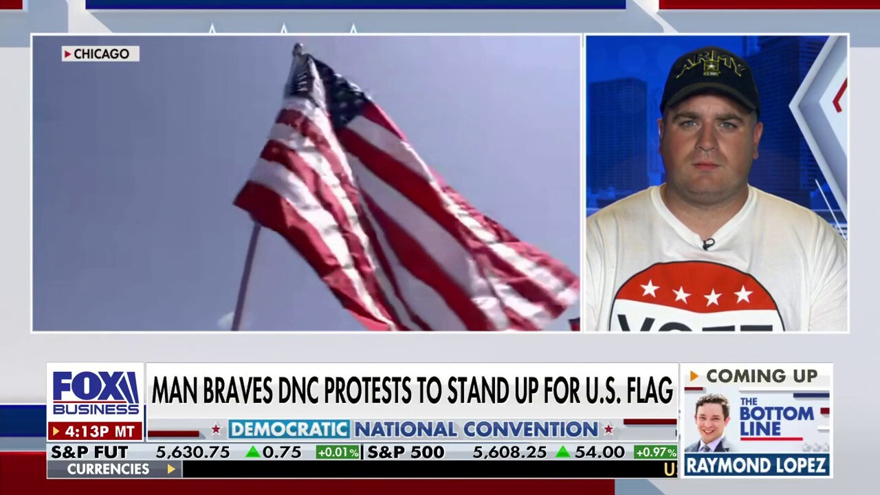 Patriot braves DNC protests, holds up Old Glory to take a stand for America: ‘Worth the hostility’