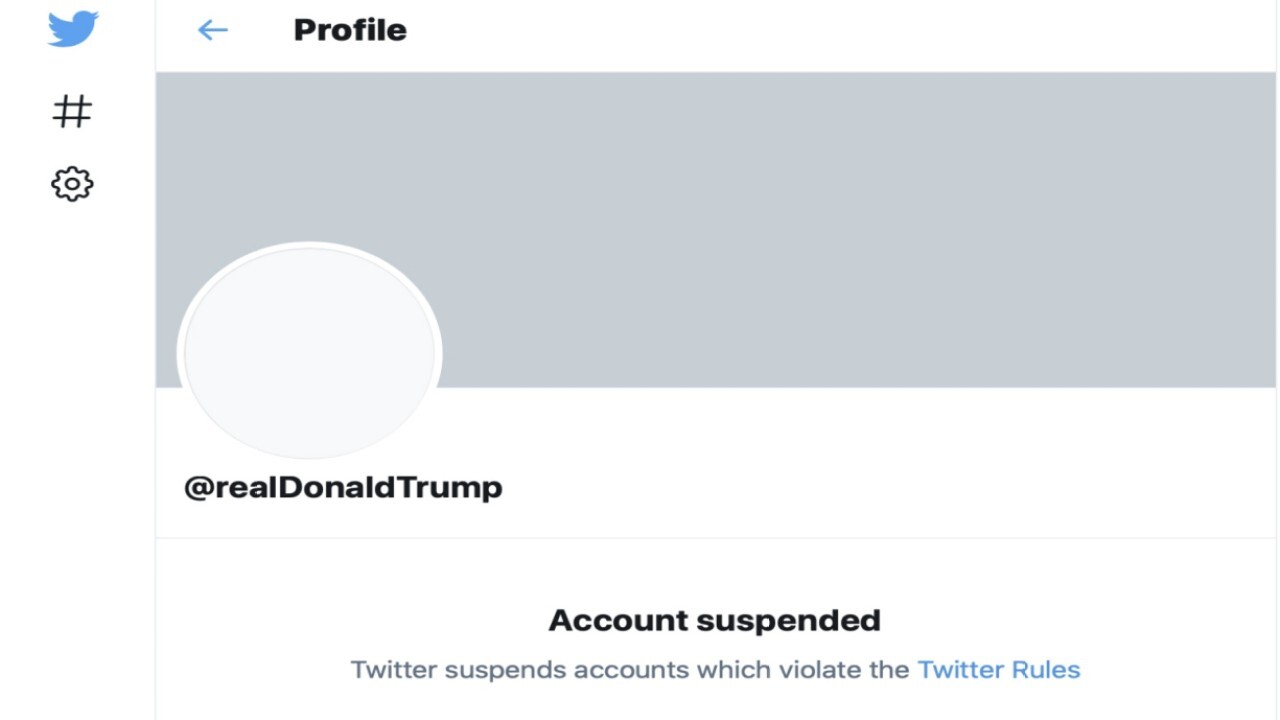 Account doesn t exist перевод. Трамп заблокирован в социальная сеть. To be suspended.