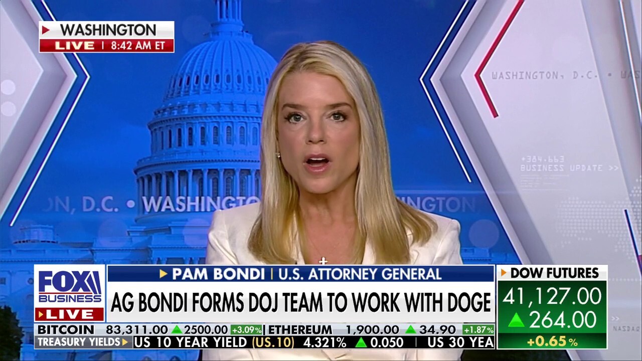 U.S. Attorney General Pam Bondi comments on taking legal action against border criminals and drug activity, Tesla vandals and alleged political terror threats.