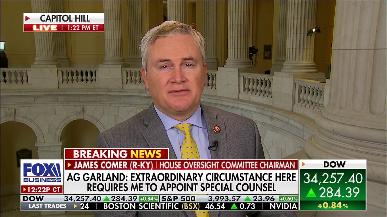 Rep. James Comer, R-Ky., on Attorney Gen. Merrick Garland's special counsel being employed to investigate Biden's classified documents.