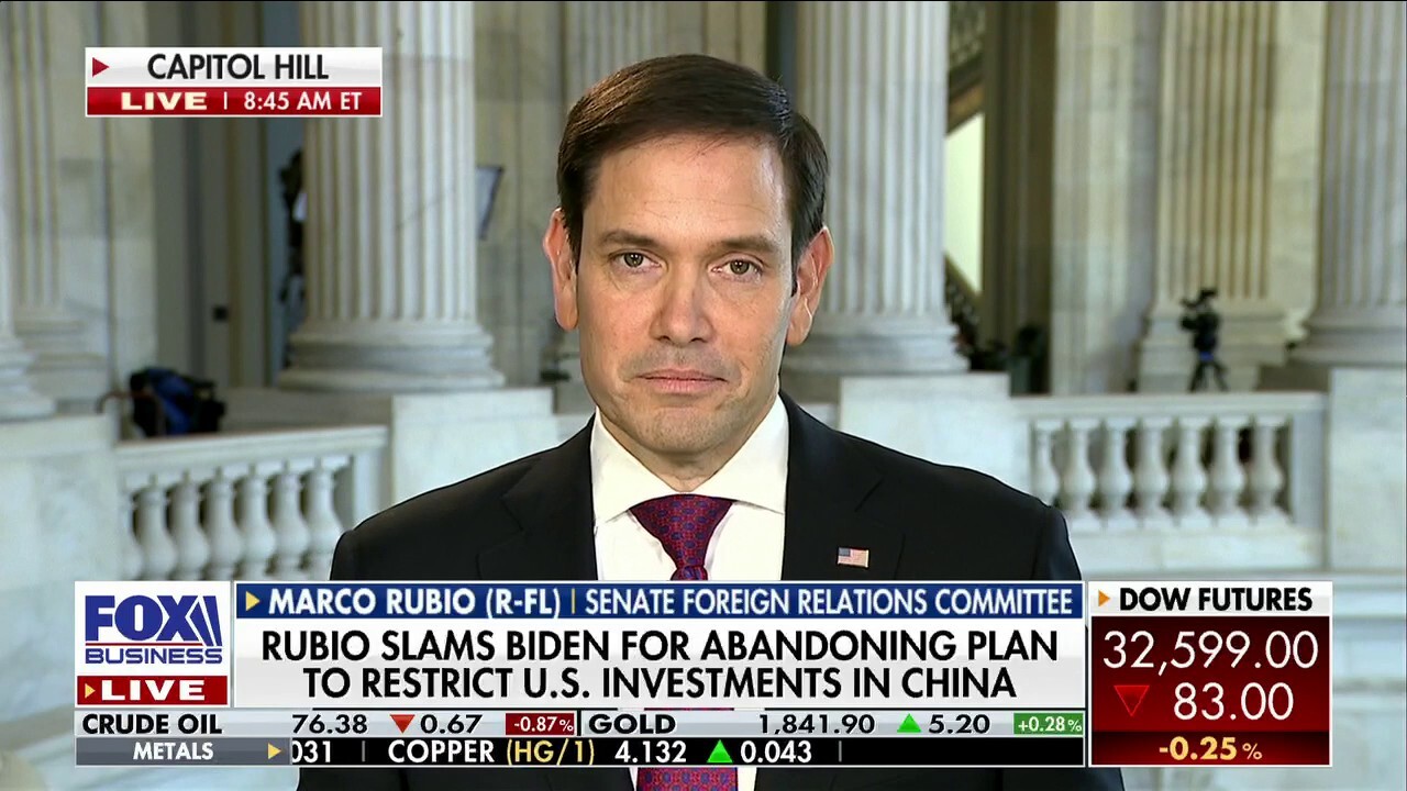 Sen. Marco Rubio, R-Fla., claims about $2 trillion of American money is invested in China, posing 'tremendous damage to our national interests.'
