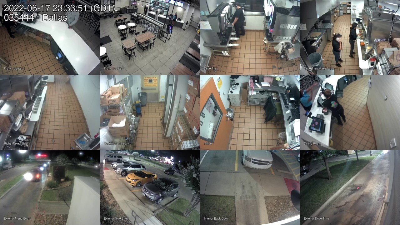 Surveillance footage shows alleged incident of a Taco Bell manager throwing boiling water on customers