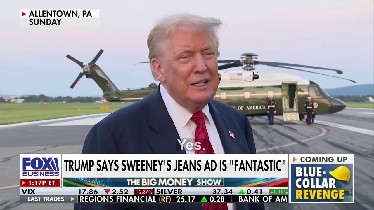 President Trump: If Sydney Sweeney is a registered Republican, I think her ad is fantastic