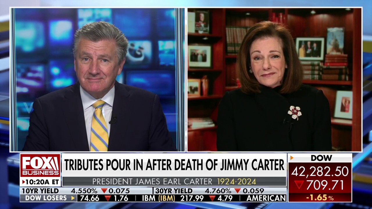 Former Trump Deputy National Security adviser KT McFarland discusses the legacy of Jimmy Carter, China conducting a large military buildup and senator Cardin's concerns over Trump threatening to take control of the Panama Canal on 'Varney & Co.'. 