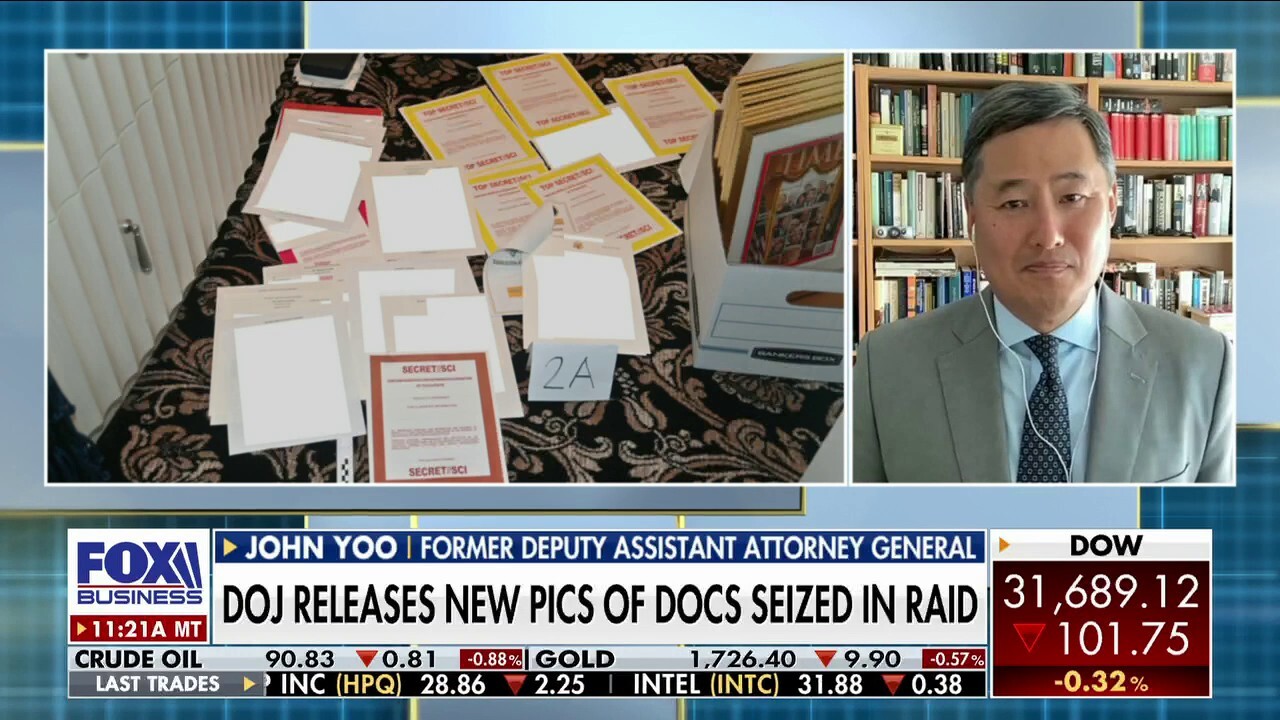 Former deputy assistant attorney general John Yoo provides expert analysis on the Department of Justice’s decision to release pictures of the documents seized from the FBI’s raid of Donald Trump’s Mar-a-Lago estate. 