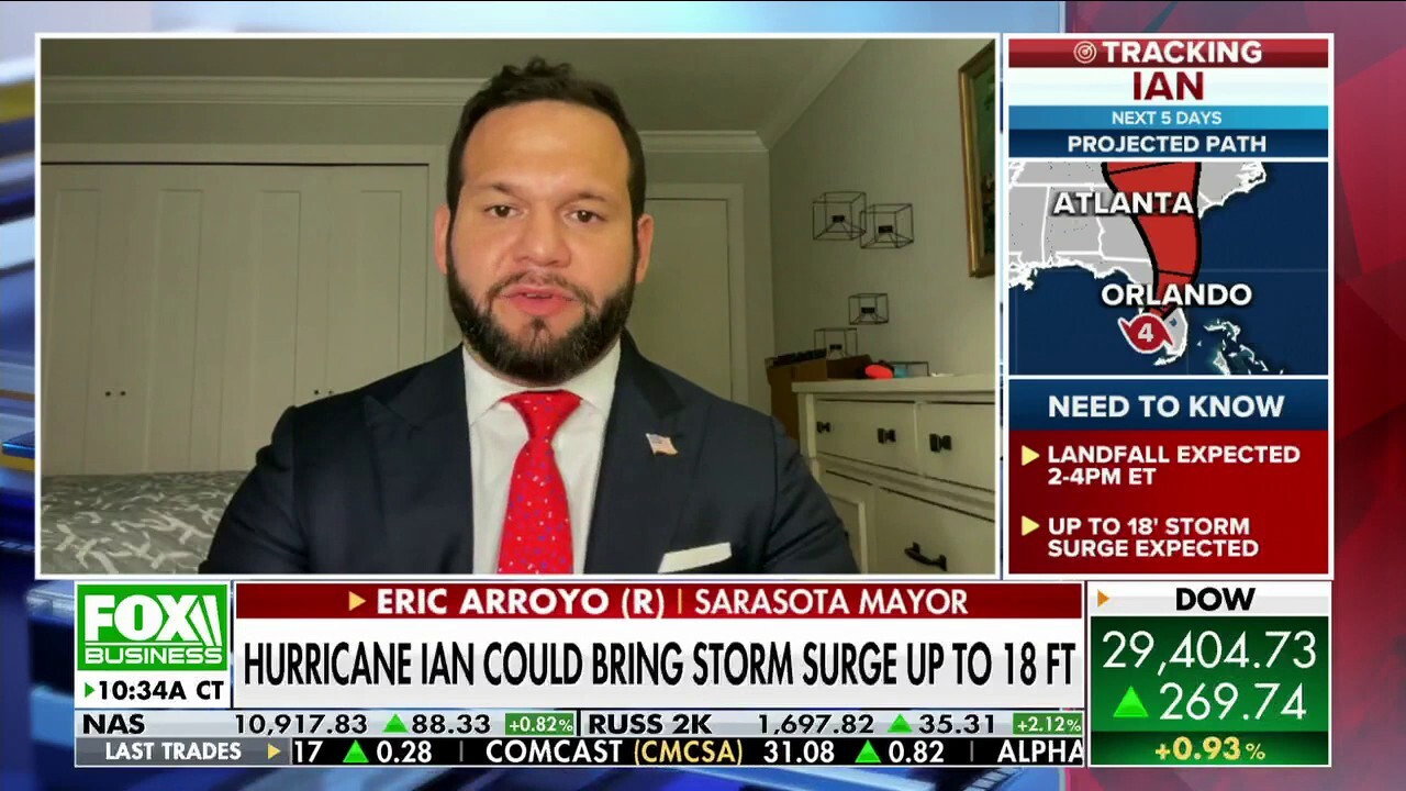 Sarasota Mayor Erik Arroyo, R-Fla., tells 'Varney & Co.' the state has spent years training for a potentially 'catastrophic' storm like Hurricane Ian.