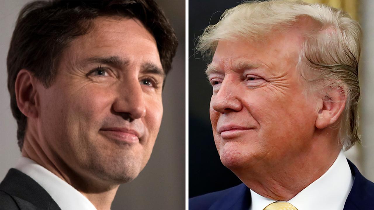 President Trump participates in the arrival of Canadian PM Trudeau