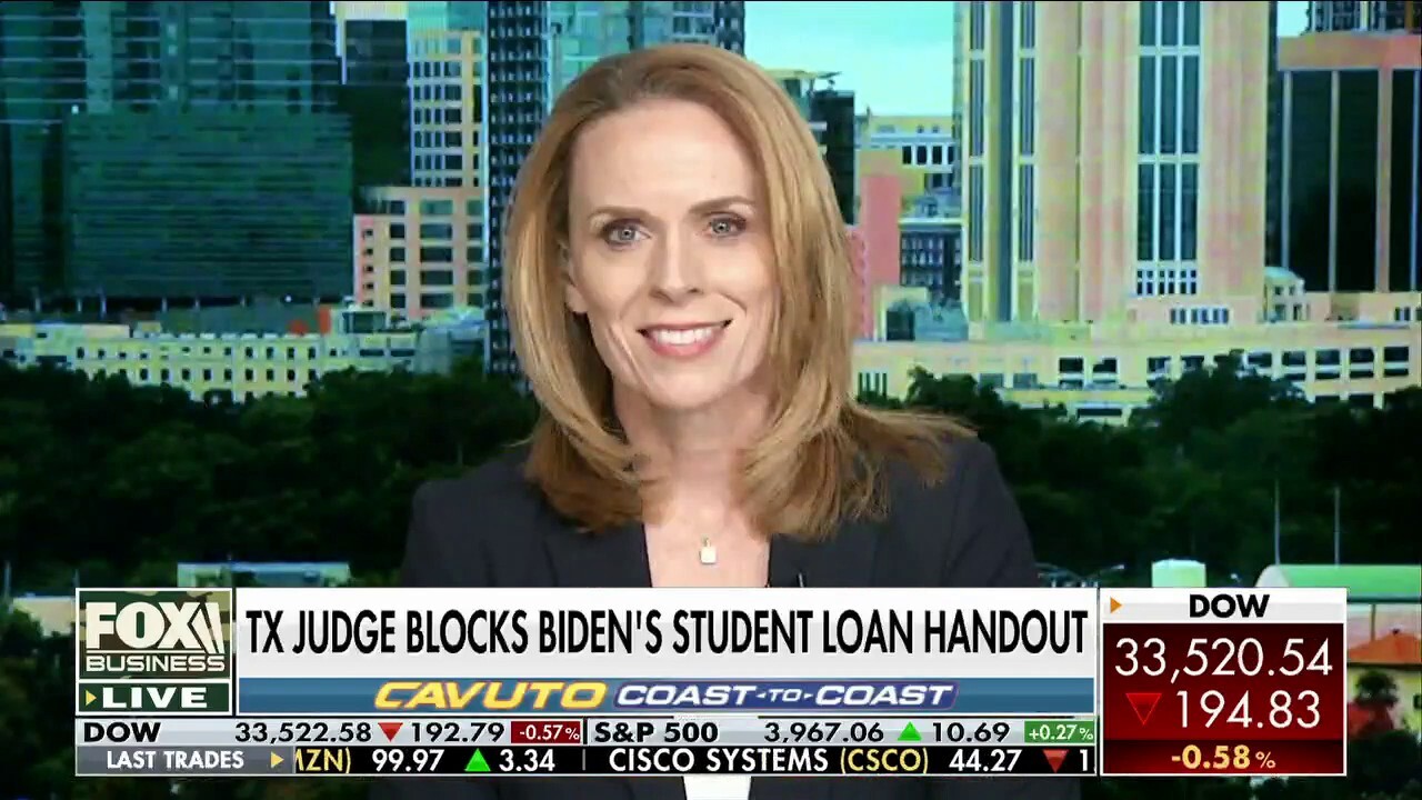 Job Creators Network Foundation President Elaine Parker joins 'Cavuto: Coast to Coast' to discuss the lawsuit against the Biden administration, addressing the student loan bailout and reacts to a Texas judge's block on Biden's student loan handout.