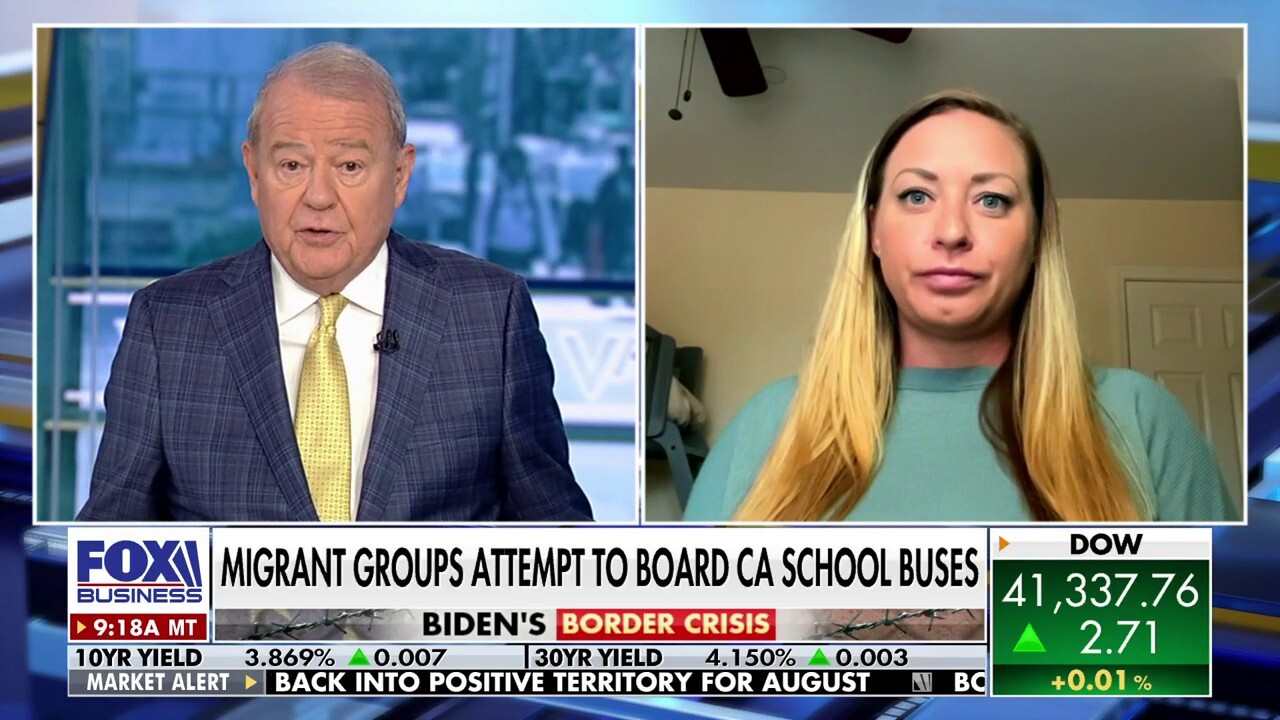 San Diego mom Nicole Cardinale explains how a group of migrants attempted to board a California school bus on 'Varney & Co.'