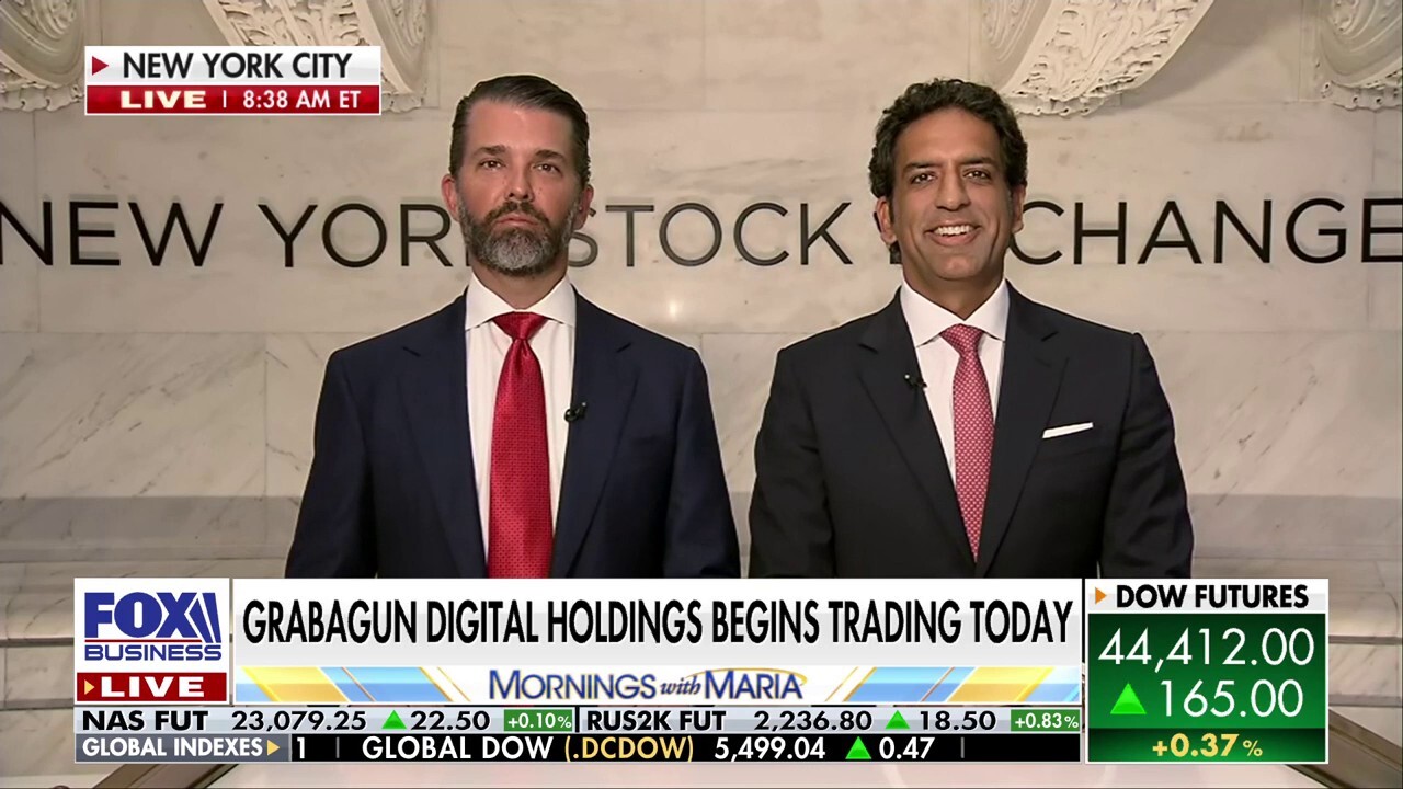 1789 Capital founder and President Omeed Malik and Donald Trump Jr. discuss the public trading debut of GrabAGun Digital during an appearance on ‘Mornings with Maria.’