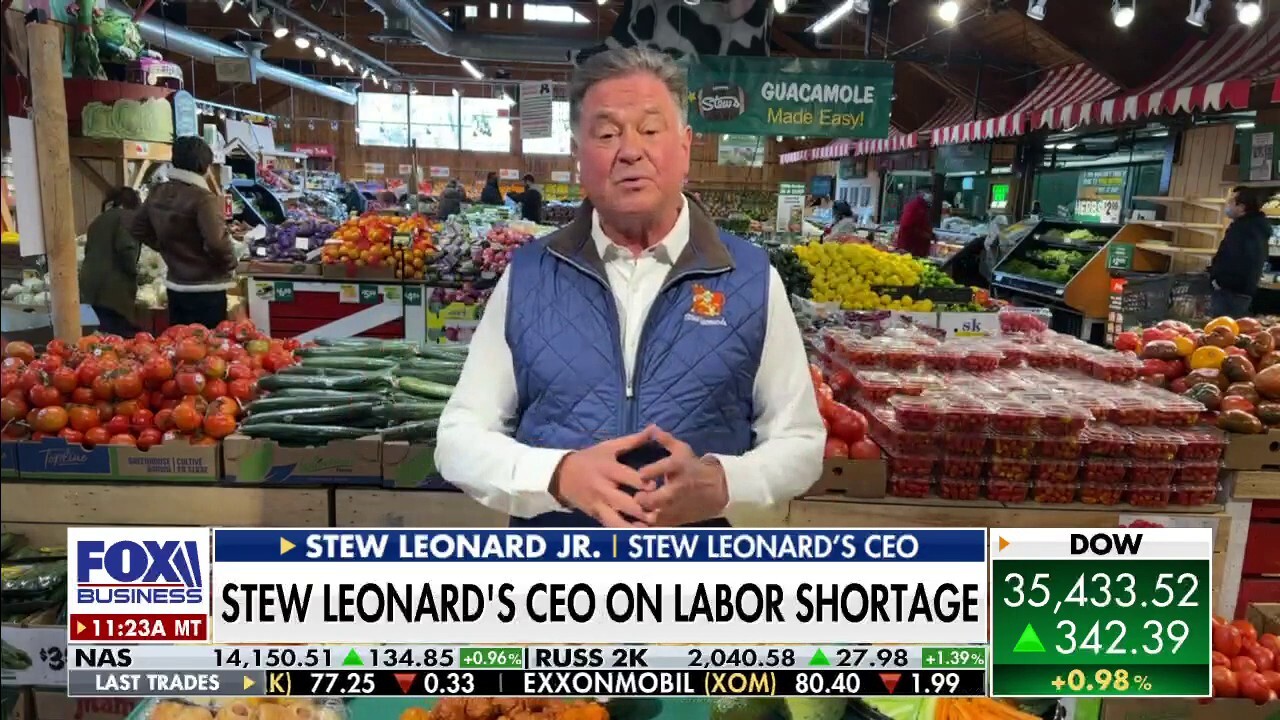 Stew Leonard's CEO Stew Leonard Jr. discusses how the labor shortage is impacting his business. 