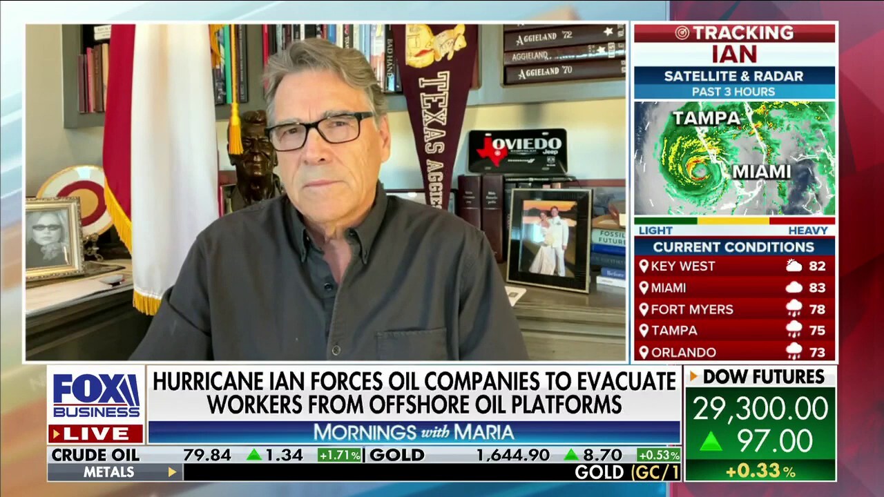 Former Texas Gov. Rick Perry slams President Biden’s energy policies in the wake of Hurricane Ian threatening oil supply, power for thousands of Floridians.