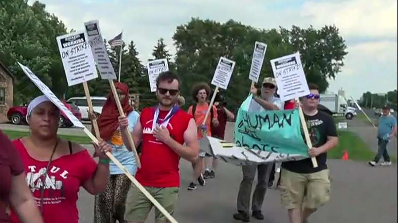 Amazon employees protesting on Prime Day in Minnesota