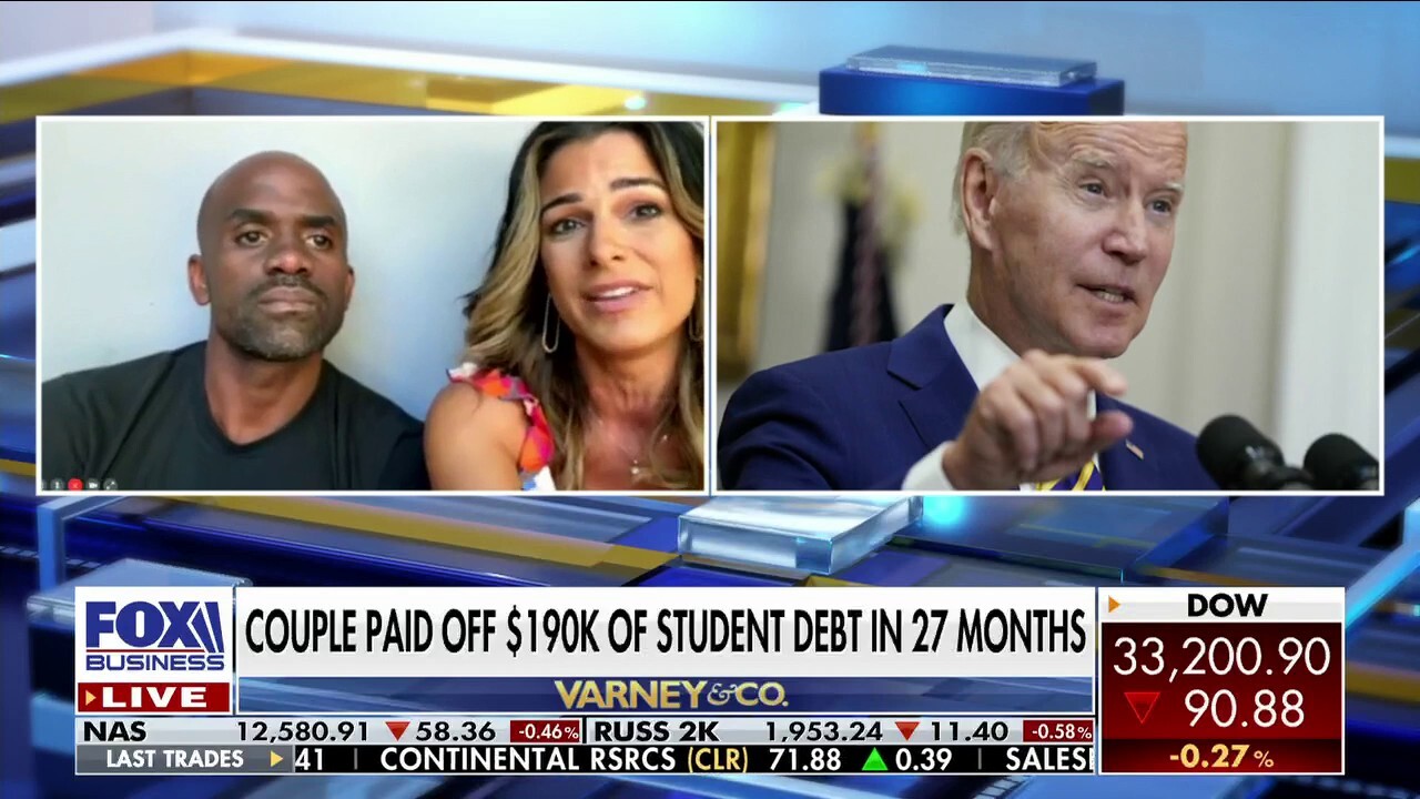 Cristina and Sherman Merricks reveal how they paid their student loan debt in 27 months and reveal what they think about the president's handout on 'Varney & Co.'