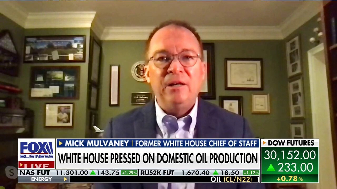 Former OMB Director and Trump chief of staff Mick Mulvaney says the Biden administration needs to deregulate U.S. oil production and refineries.