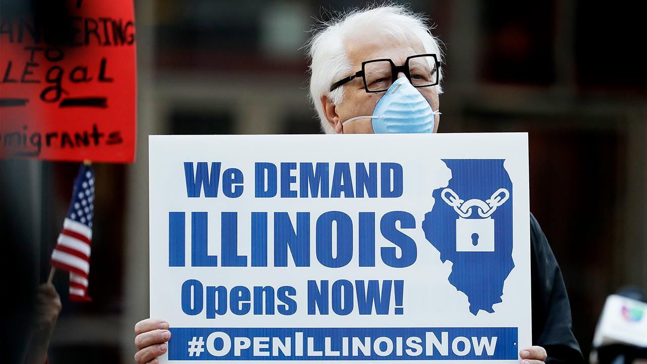 Coronavirus lockdown protests underway in Illinois 