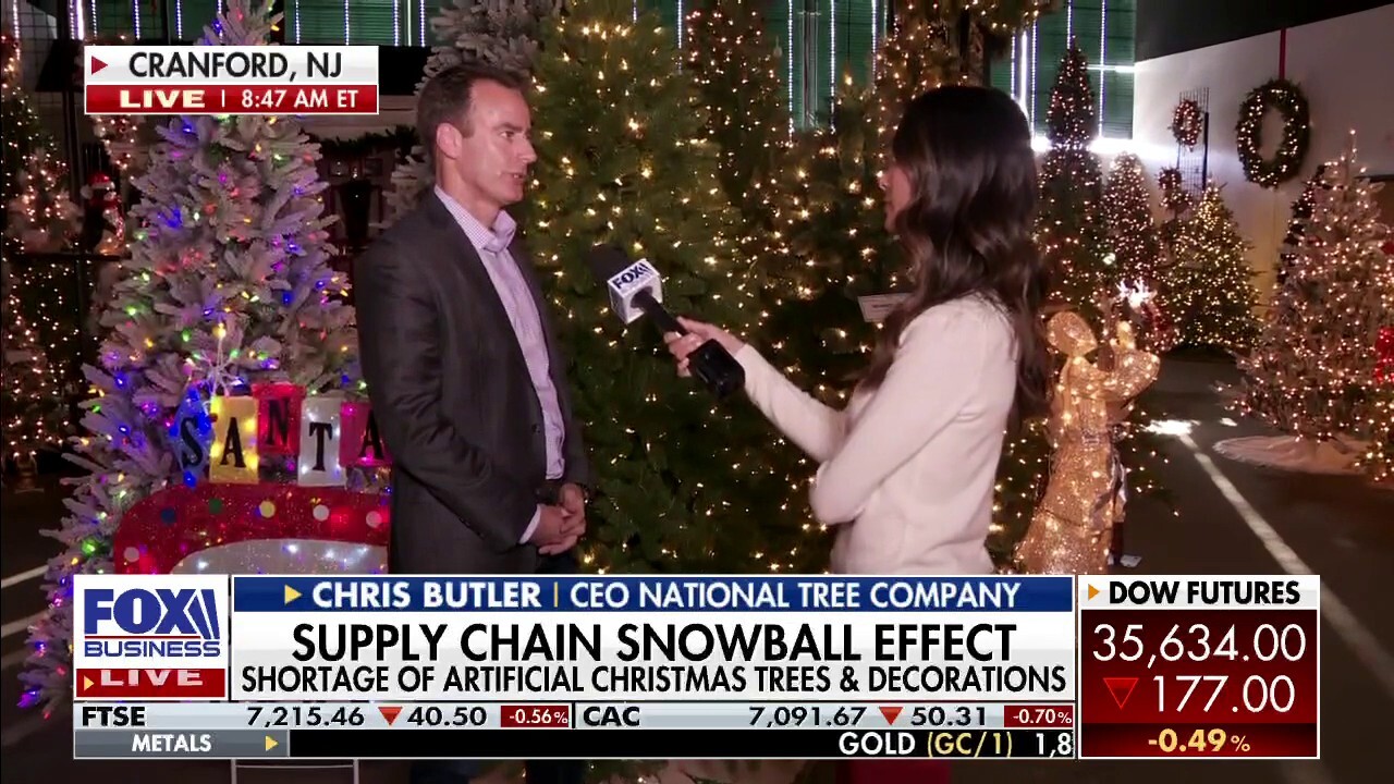 FOX Business' Lydia Hu talk to the National Tree Company CEO Chris Butler about how supply chain issues are driving up prices for artificial trees.