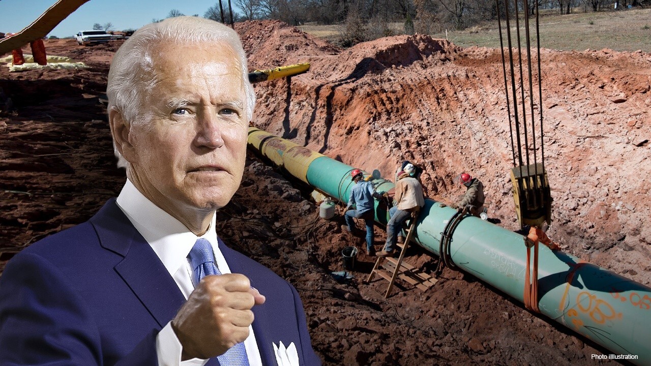 FOX Business correspondent Grady Timble reports on would-be Keystone XL pipeline workers' criticism against Biden's promised green energy jobs that have yet to materialize.