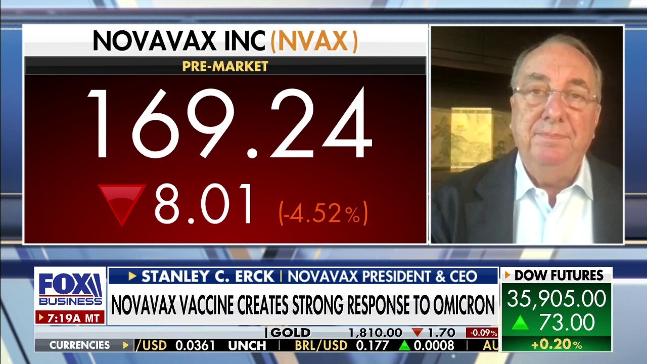 Novavax CEO Stanley Erck says the company will file with the U.S. Food and Drug Administration before the end of the year.