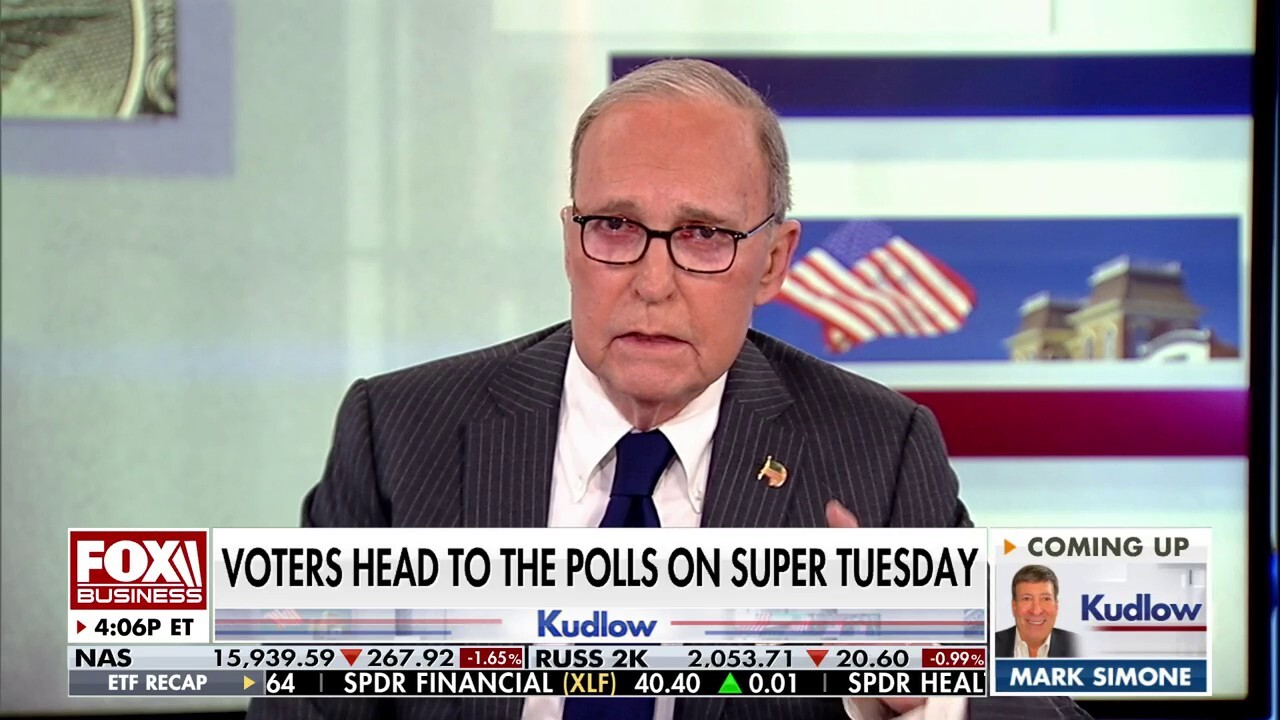  FOX Business host Larry Kudlow gives his election predictions on Super Tuesday on 'Kudlow.'
