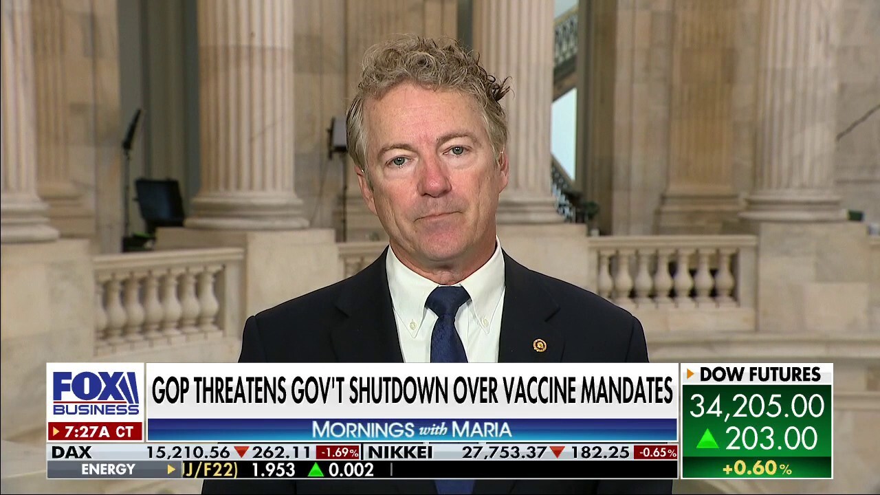 Sen. Rand Paul, R-Ky., on Republicans threatening government shutdown over Democrats’ vaccine mandates if a spending bill doesn’t pass. 