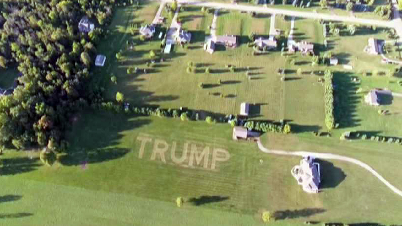 Man mows giant ‘Trump’ sign into his lawn