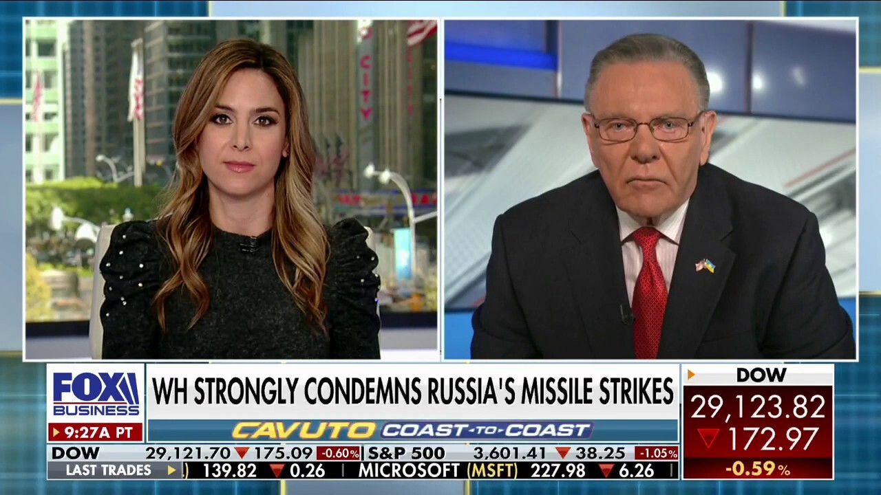 Fox News senior strategic analyst Jack Keane responds to Russian missile strikes against Ukraine and Biden's rhetoric condemning the attacks.