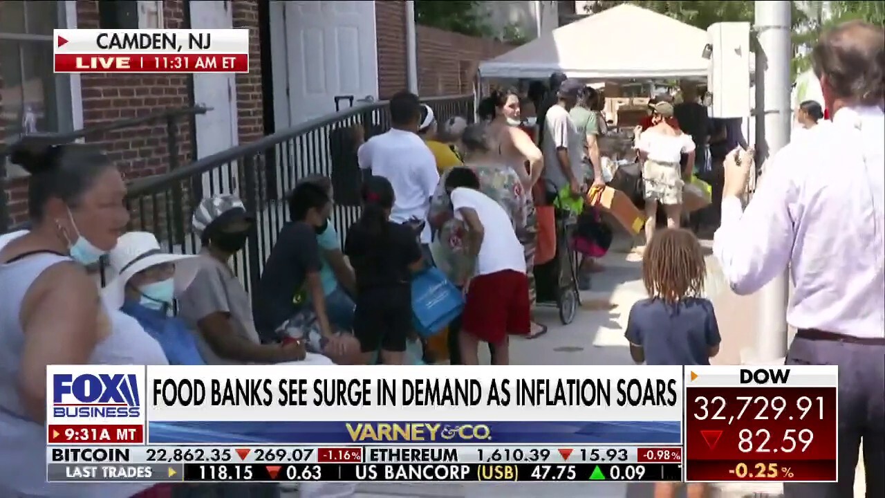 FOX Business' Jeff Flock speaks with Chelsea Short, the director of communications at Philabundance as food banks see a surge in demand amid soaring inflation. 