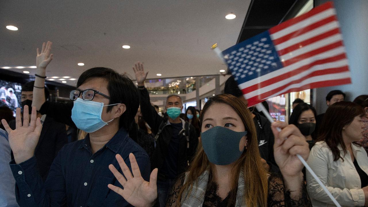 Demonstrators awaiting US to pass Hong Kong human rights act