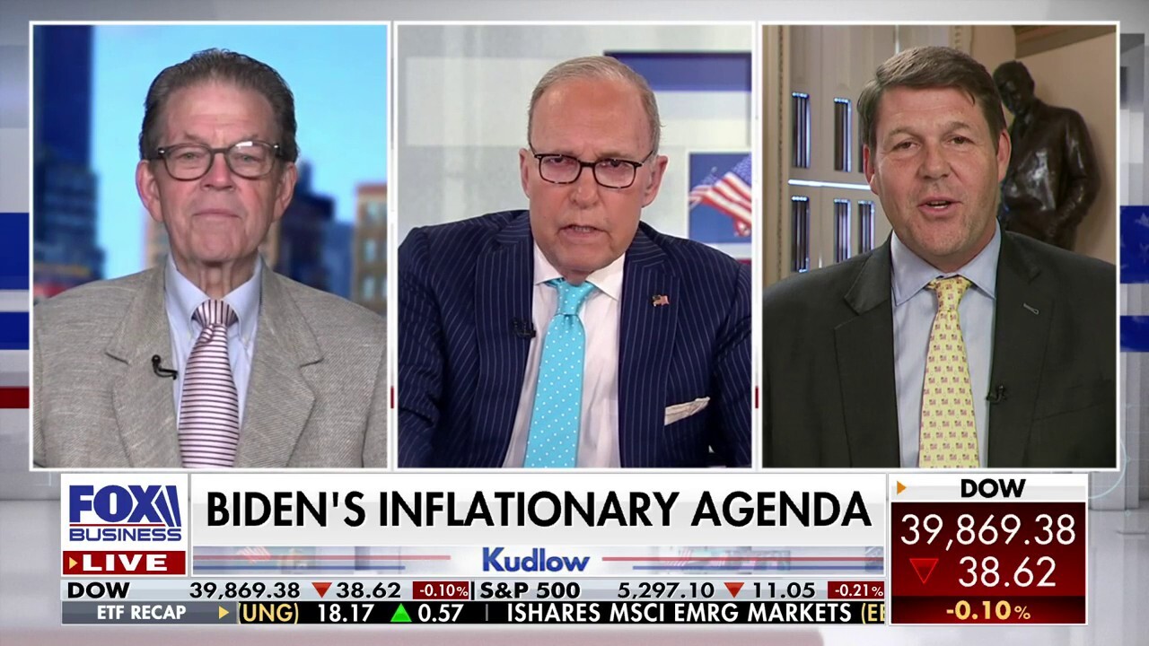 Economic panelists Rep. Jodey Arrington, R-Texas, and Art Laffer react to President Biden claiming inflation was at 9% when he took office on 'Kudlow.'
