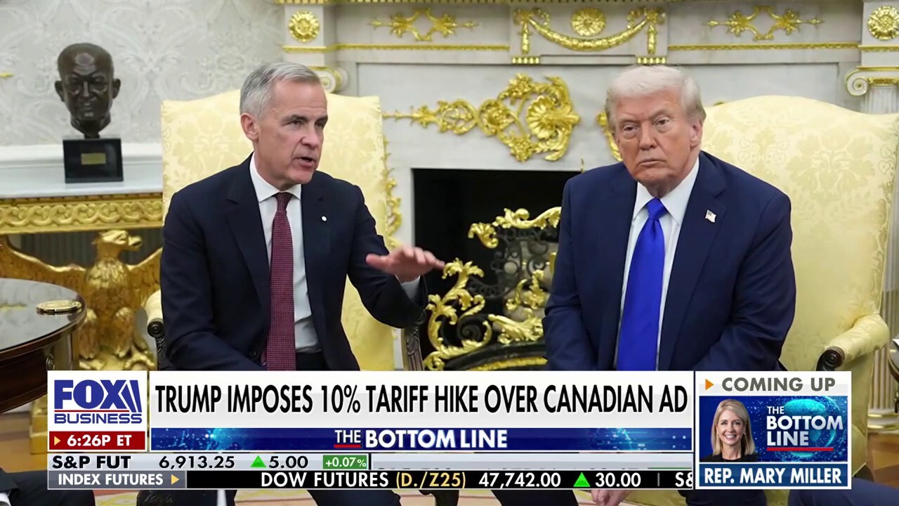 Heritage Foundation chief economist EJ Antoni discusses President Donald Trump's decision to end trade talks with Canada following an anti-tariff ad and his move to impose a 10% tariff increase on 'The Bottom Line.'